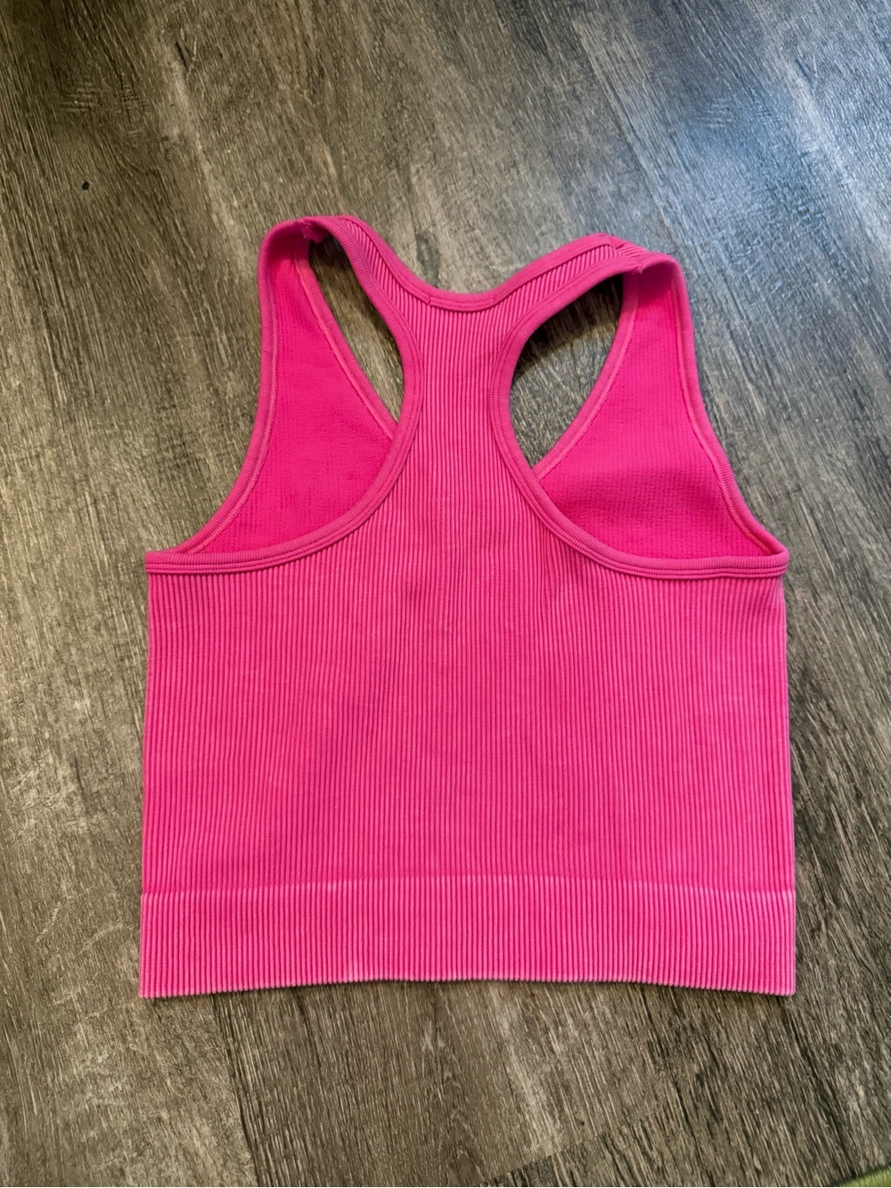 Women's Hot Pink Ribbed Racerback Tank - Picture 2 of 2